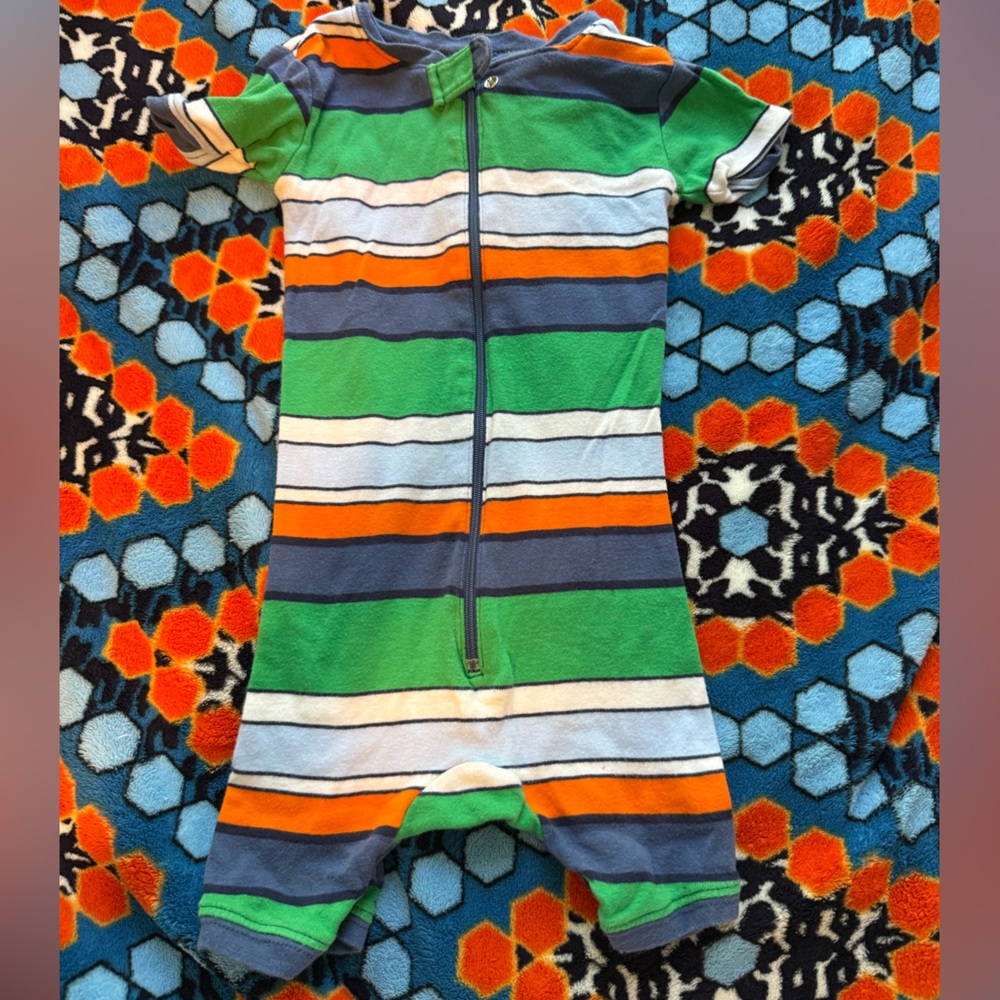 Gap Baby Boy Stripe Cotton Zip up shorts Onesie